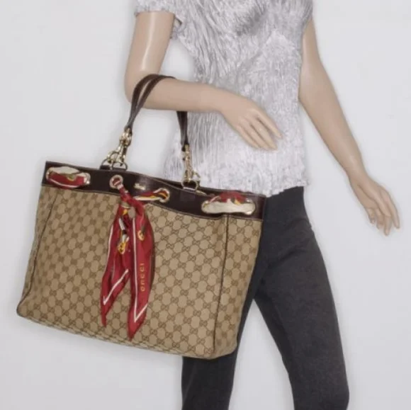 Gucci Positano Scarf Monogram Tote Bag - Picture 2 of 12